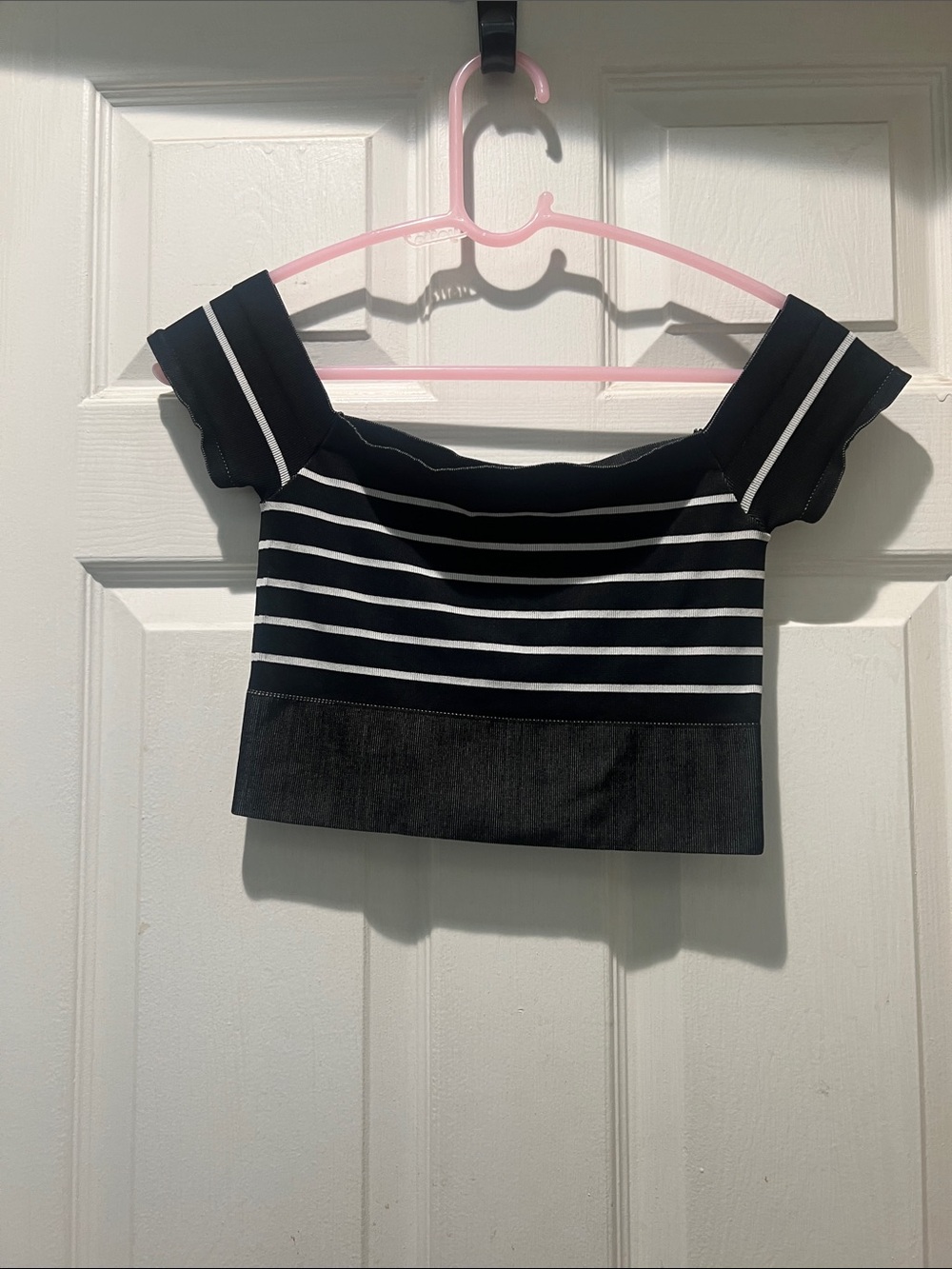 BDG Black and White Striped Top